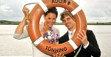 Brautpaar auf Adler II in Tönning
