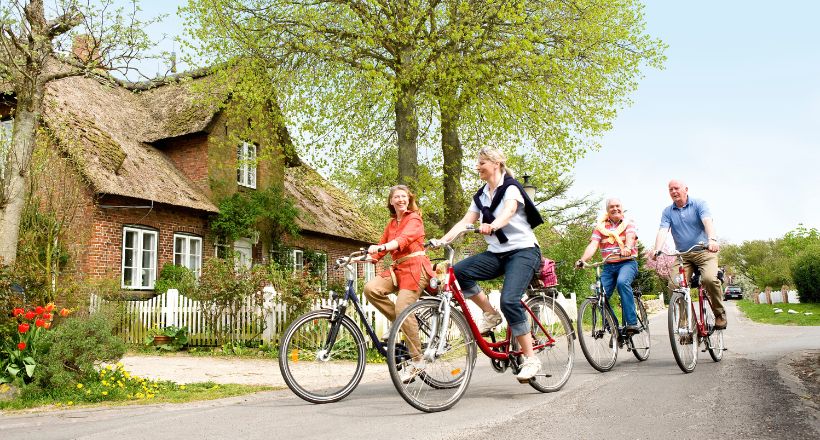 Fahrradfahrer auf der Insel Föhr