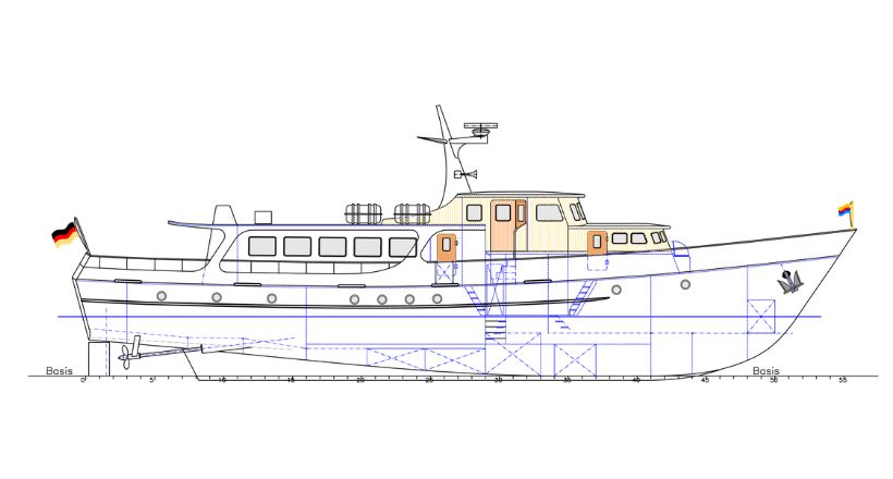 Seitenansicht MS Merkur II