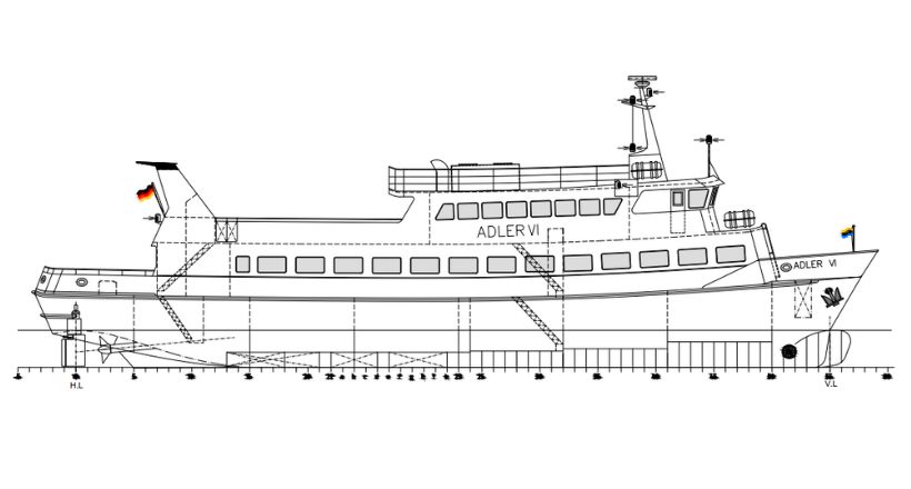 Seitenansicht der MS Adler VI