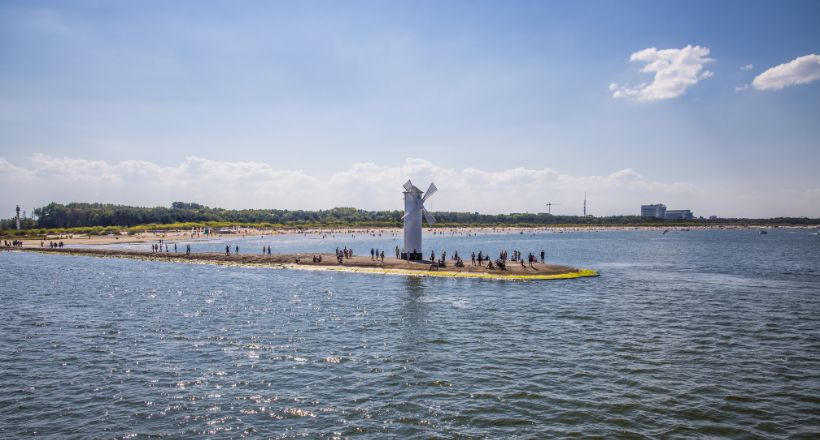 Mühlenbake und Hafen von Swinemünde